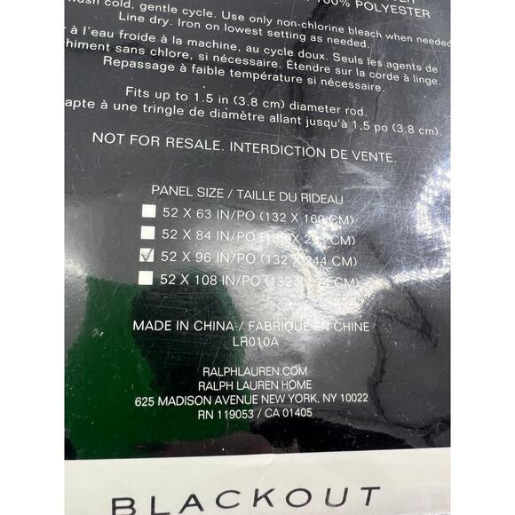 Ralph Lauren Waller Back Tab Panel Blackout Curtain  52 x 96 Natural Tan New - Picture 4 of 6